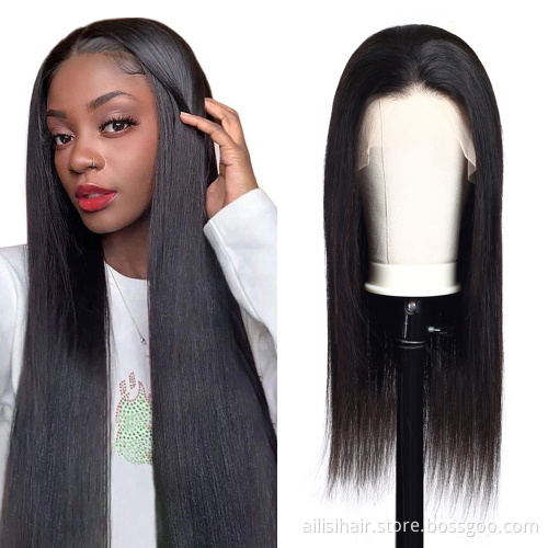 Unprocessed Virgin Brazilian Human Hair  HD Lace Frontal Wigs PrePlucked Bleached Knots Wholesale Wigs 100% Human Hair Vendors